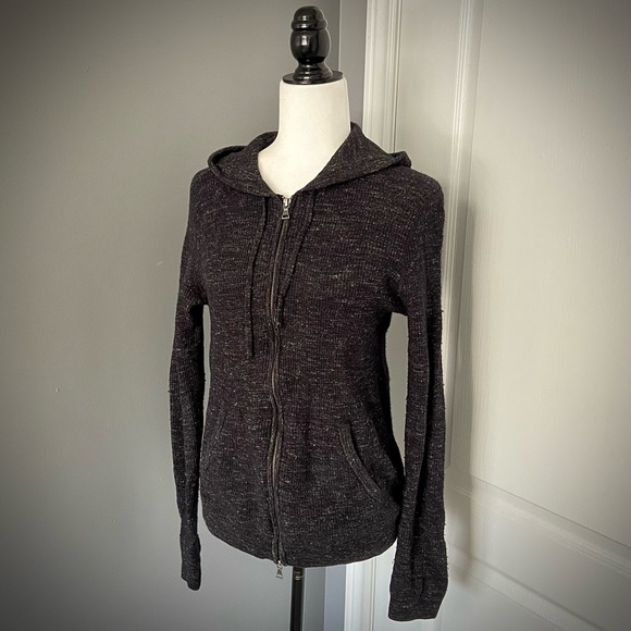 VINCE. Wool/Linen Zip-up Pocket Hoodie